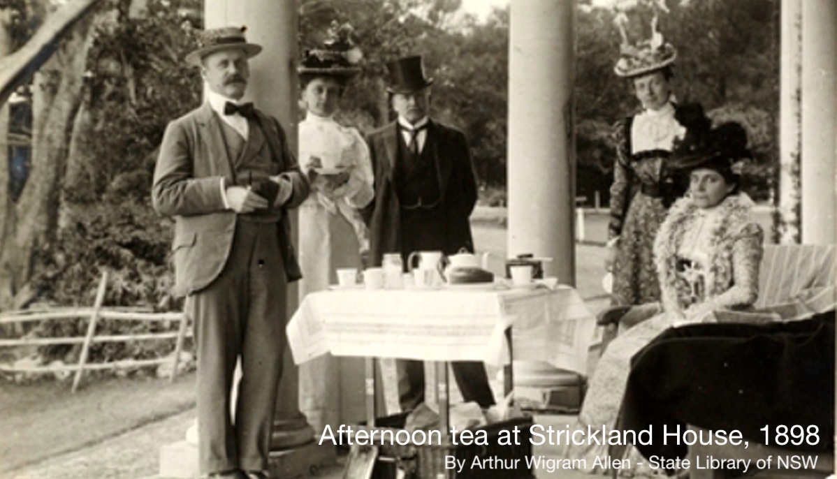 Afternoon tea at Strickland House 1898