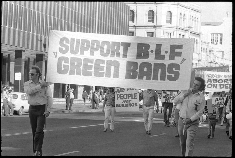 BLF president Bob Pringle and secretary Jack Mundey at a May Day march in1973
